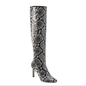 Marc Fisher Zadia Snake Embossed Heel Boots Sz 7.5